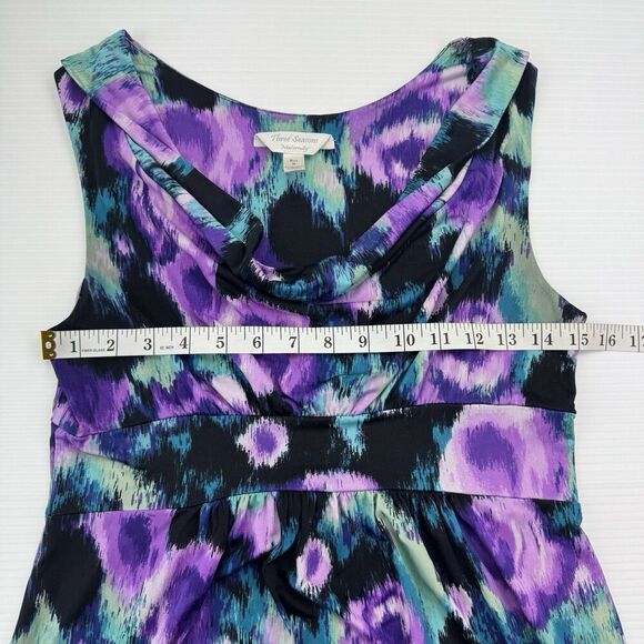 Three Seasons Maternity Sleeveless Dress Drape Front Purple Size Medium - Picture 4 of 6